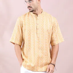 FILORI STUDIO Floral Printed Band Collar Short Kurta-image-76