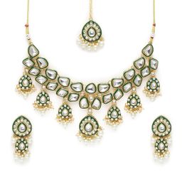 Peora Ruby & Cubic Zirconia Studded Layered Choker Set-image-93