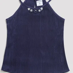 Tiny Girls Striped Gathered Or Pleated Detail Regular Top-picture-51