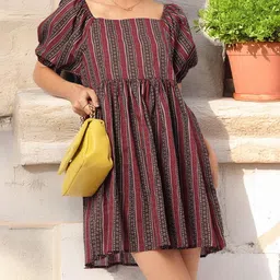 DressBerry Cultural Cascade Ethnic Print Mini A-line Dress-image-22