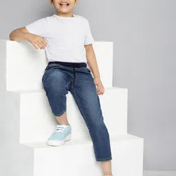 HERE&NOW Boys Blue Regular Fit Clean Look Stretchable Jeans-picture-47
