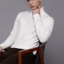 Louis Philippe Solid Turtle Neck Pure Cotton Pullover-picture-21