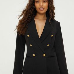 DOROTHY PERKINS Petite Solid Double-Breasted Military Blazer-image-59