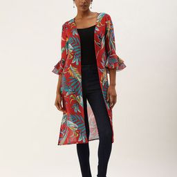 ROVING MODE Printed Longline Sheer Shrug-26