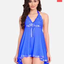 FIMS Pack Of 2 Self Design Net Halter Neck Baby Doll-picture-12