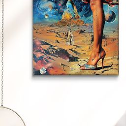 Myntra Elegant Homes Blue & Brown Printed Canvas Wall Art-18