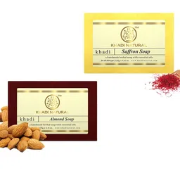 Khadi Natural Set of Saffron & Almond Handmade Herbal Soaps-88