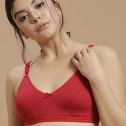 Clovia Red Full Coverage Cotton Bra With All Day Comfort-51