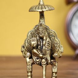 eCraftIndia Gold-Toned Handcrafted Sai Baba Idol Showpiece-image-27