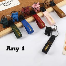 Flenzy Bulldog Puppy Miniature Keychain With leather Belt-42