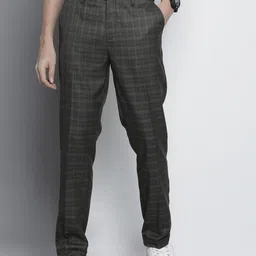 The Indian Garage Co Self Design Regular Fit Chinos Trousers-image-72