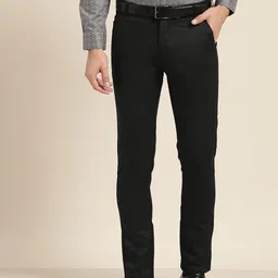 SOJANYA Men Black Smart Regular Fit Solid Formal Trousers-image-91