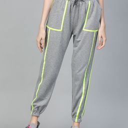 Hubberholme Women Grey Melange Slim Fit Solid Joggers-image-13