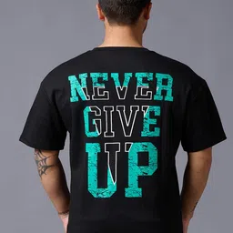 GO DEVIL Typography Printed Pure Cotton Oversized T-shirt-image-79