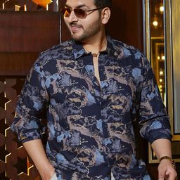 Instafab Plus Men Comfort Opaque Printed Casual Shirt-image-93