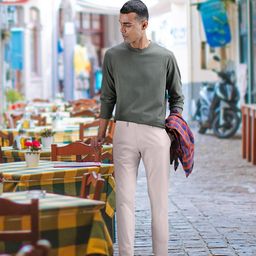 Louis Philippe Sport Men Off White Slim Fit Trousers-image-71