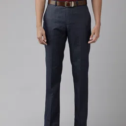 Park Avenue Men Textured Smart Regular Fit Formal Trousers-image-89