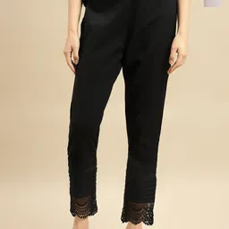 Rangita Women Pack of 2 Pencil Cotton Slim Fit Trousers-image-84