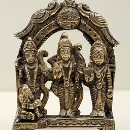 Exotic India Gold Toned Brass Rama Darbar Showpieces-picture-48