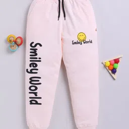 Happy Faces Girls Smiley Printed Pure Cotton Joggers-picture-32