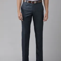 Park Avenue Men Textured Smart Regular Fit Formal Trousers-image-81