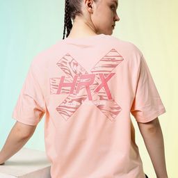 HRX by Hrithik Roshan Lifestyle Brand Logo Printed Oversized Pure Cotton T-shirt-image-25