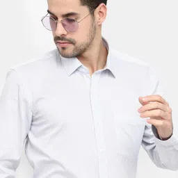 J White by Vmart Micro Ditsy Printed Dobby Cotton Formal Shirt-image-59