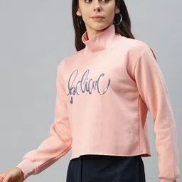 Campus Sutra Women Pink Sequined Pullover Sweatshirt-picture-18