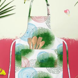 ArtzFolio White & Green Printed Cotton Aprons-15