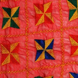 Dupatta Bazaar Red Phulkari Embroidered Dupatta image 2