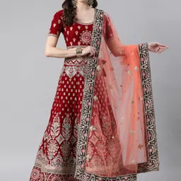 flaher Embroidered Beads & Stones Net Dupatta image 4