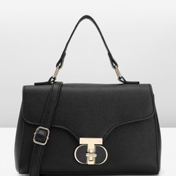 French Connection Textured Structured Satchel Bag image 5