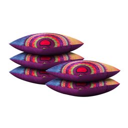 SEJ by Nisha Gupta Multicoloured Set of 5 Printed 16" x 16" Square Cushion Covers image 5