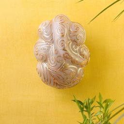Devansh Gold-Toned Textured Ganesh Ji Traditional Flash Mount Light image 3