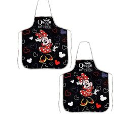 Kuber Industries Unisex Black & Red Printed Silk Apron image 4