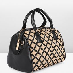 Allen Solly Checked Structured Handheld Bag with image 5
