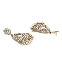 Priyaasi Gold-Plated Kundan-Studded Drop Earrings image 4