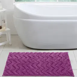 OBSESSIONS Purple Self-Design Rectangular Bathmat-32