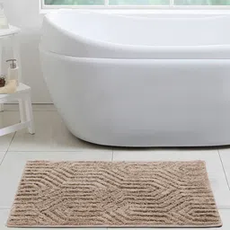 OBSESSIONS Taupe Self Design Rectangular Bath Rug-34
