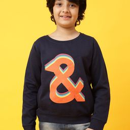TALES & STORIES Boys Navy Blue Printed Sweatshirt-50