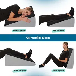 Sleepsia Grey Solid Memory Foam Wedge Pillow image 3