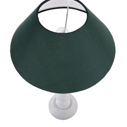 Homesake White & Green Solid Handcrafted Bedside Standard Table Lamp with Shade image 5