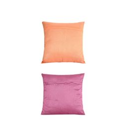 Alina decor Peach-Coloured Set of 2 Solid Square Cushion Covers image 2