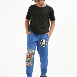 Nap Chief Kids Blue Avengers Printed Cotton Joggers-image-51