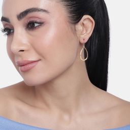 Estele Gold-Plated Teardrop Shaped Drop Earrings-13