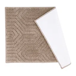 OBSESSIONS Taupe Self Design Rectangular Bath Rug image 3