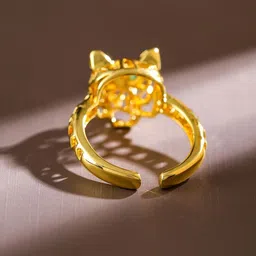 Rubans 18K Gold Plated Openable Adjustable Panther Motif Statement Ring image 3