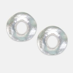SOHI Silver-Plated Circular The Myzo Drop Earrings image 4