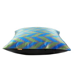 ANS Blue & Olive Green Set of 3 Geometric Square Cushion Covers image 3
