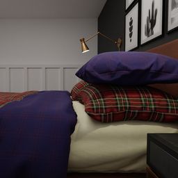 Stoa Paris Red & Green Checked Double King Bedding Set image 3